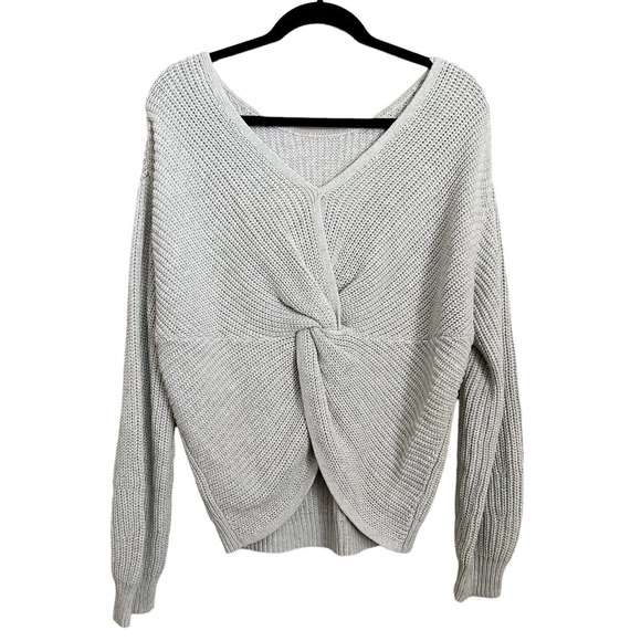 GAP Sweaters - Gap Womens Pullover Sweater Twist Back Gray Long Slv Knit Sz M